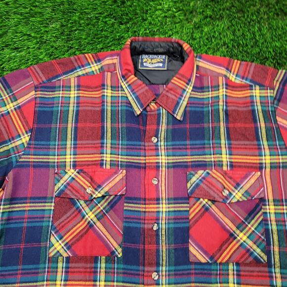 VTG 90s Grunge Plaid Flannel Shacket Mens XL Oversized Baggy (Fits 2XL) - Picture 2 of 6